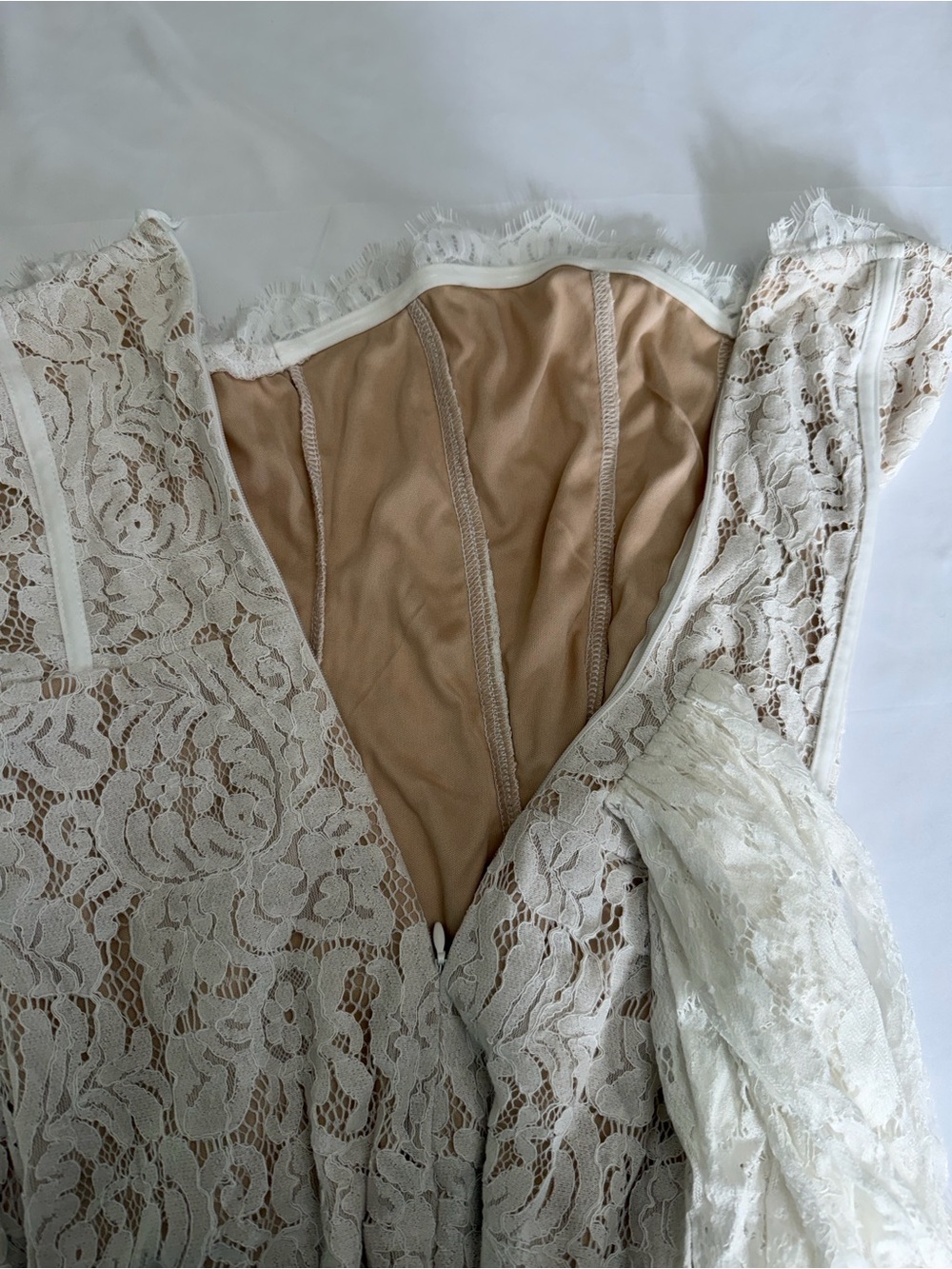 Cider Strapless Lace Mini Dress in Ivory - Picture 13 of 16